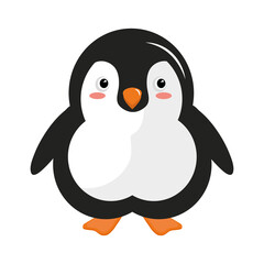 cute little penguin animal kawaii character vector illustration design