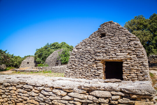 Bories, ancient stone houses near the village of Gordes in Provence, France