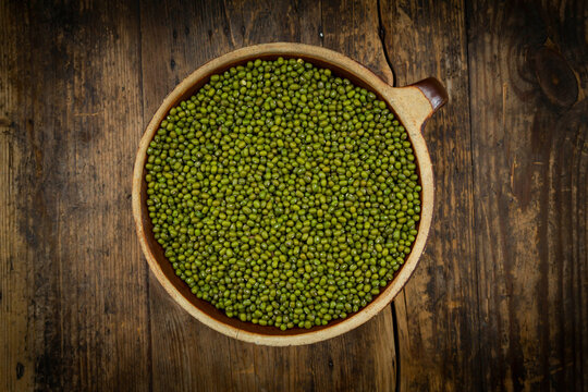 Bowl of green organic&not;&dagger;mung beans