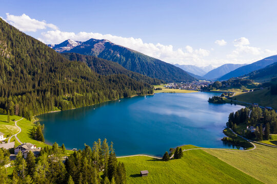 Davosersee, Davos, Graub&radic;&ordm;nden, Schweiz