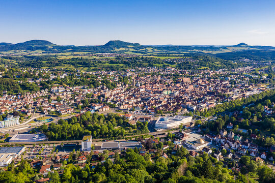 Schw&radic;&sect;bisch Gm&radic;&ordm;nd, Stadtansicht, Luftbildaufnahme, Baden-W&radic;&ordm;rttemberg