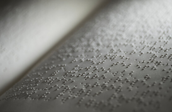 Book with Braille text