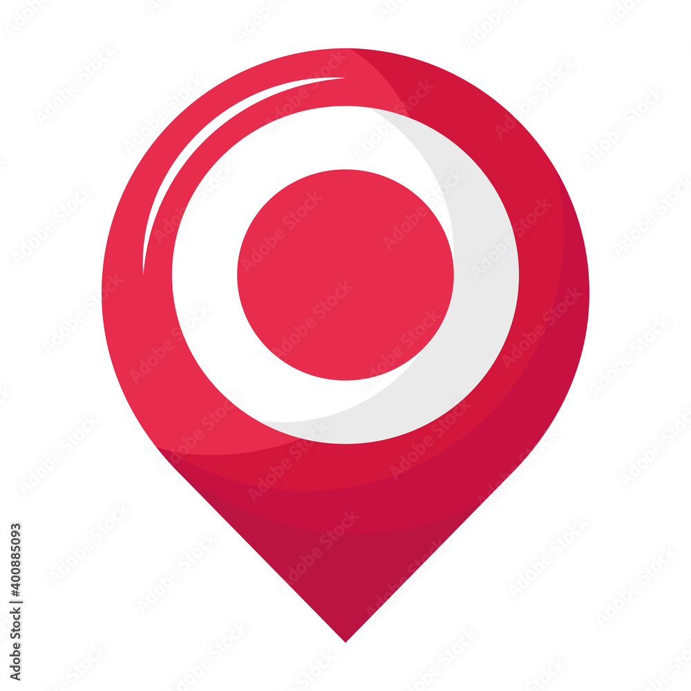 Aufkleber pin pointer location isolated style icon vector illustration design