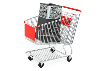 Ultrasonic humidifier inside shopping cart, 3D rendering