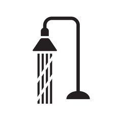 Shower icon, black isolated on white background, vector illustration.