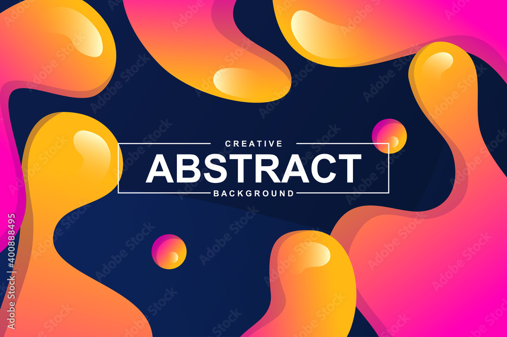 Aufkleber abstract design with dynamic liquid shapes. colorful fluid style background for landing page, web ba