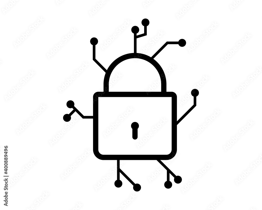 Poster locked icon. trendy modern flat linear vector locked icon on white background from thin line interne