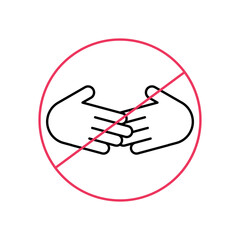 Fototapeta premium Handshake forbidden vector sign. No collaboration sign on white background. No dealing icon isolated