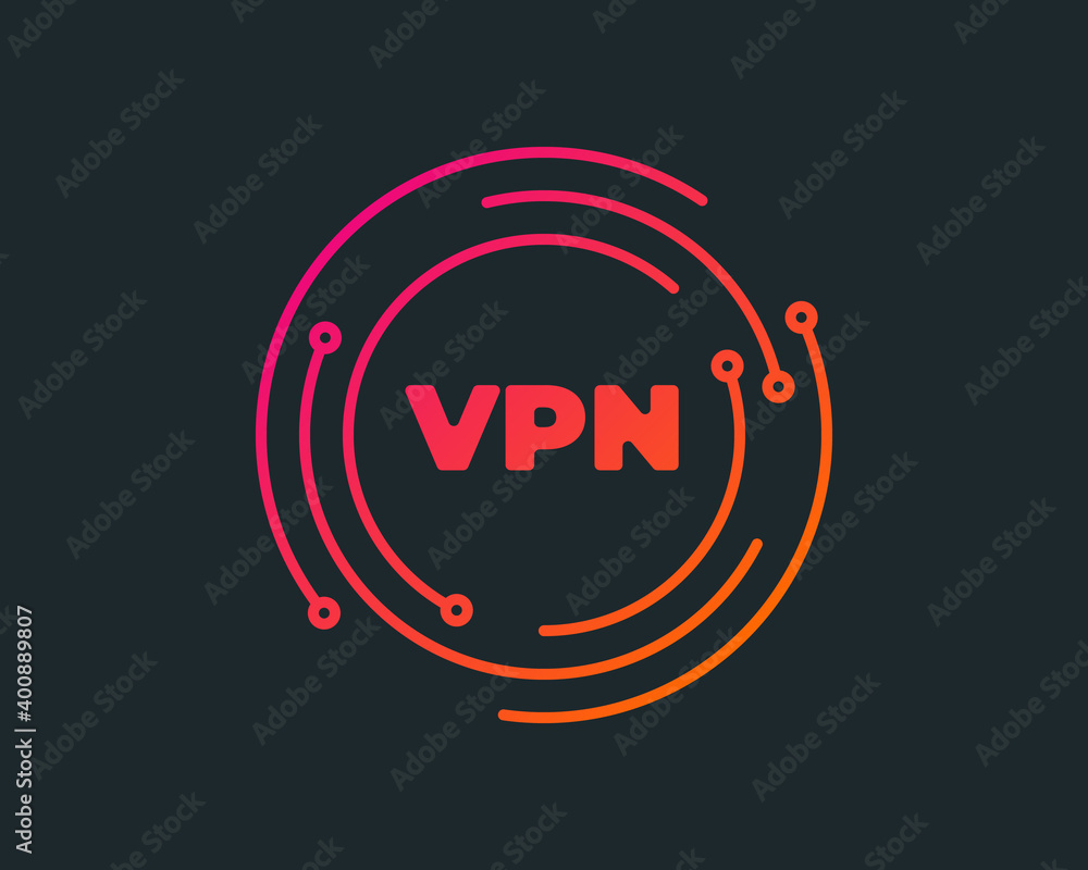 Poster vpn - virtual private network icon. simple symbol. outline modern design element. simple black flat 