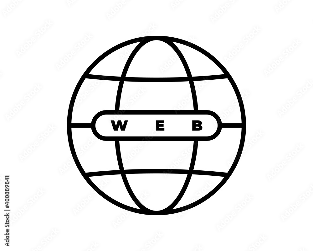 Poster internet http address icon isolated. modern flat globe sign. trendy vector network www symbol for we