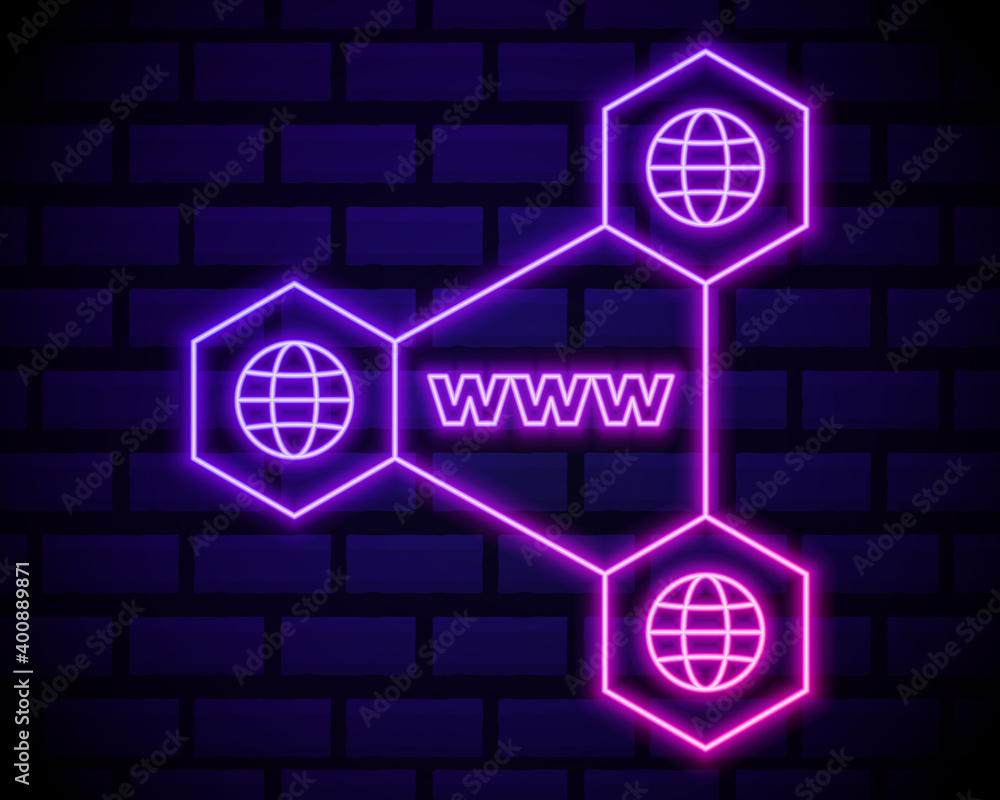 Poster connectd globe neon icon. elements of navigation set. simple icon for websites, web design, mobile a