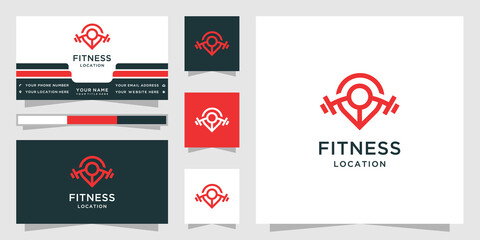 Fitness location logo and business card template inspiration