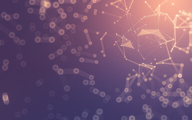 Abstract background. Molecules technology with polygonal shapes, connecting dots and lines. Connection structure. Big data visualization.