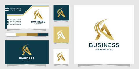 Letter a swoosh logo design