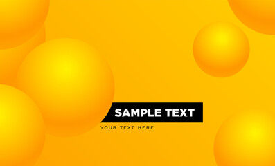 3D spheres Design concept for posters and banners Vector illustration in monochrome yellow color with copy space