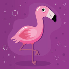 cute little flemish animal kawaii character in purple background vector illustration design