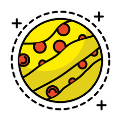 space planet style line and fill icon vector illustration design
