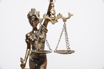 Fototapeta na wymiar Gold Themis. Concept of justice of courts, making fair decisions.