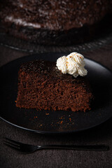 Chocolate cake with cream