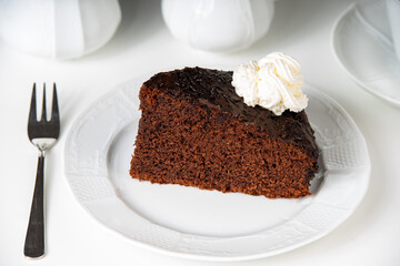 Chocolate cake with cream