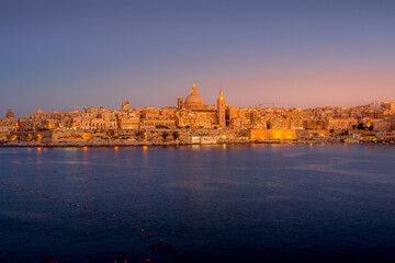 Fototapeta premium Valletta, Malta at sunset in Europe