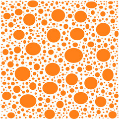 chaotic high density orange balls geometric seamless pattern