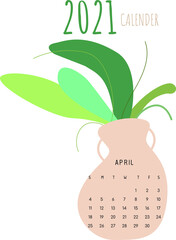 calendar for 2021 with pots