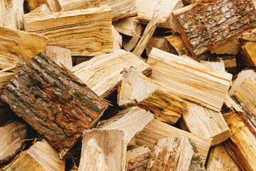 Heap of cut firewood.