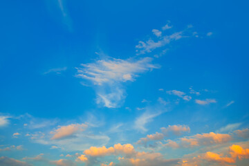 blue sky yellow clouds in the morning