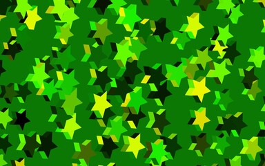 Dark Green, Yellow vector layout with bright stars.