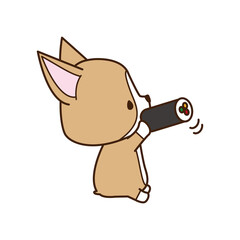 恵方を向いて無言で恵方巻を食べるコーギー 