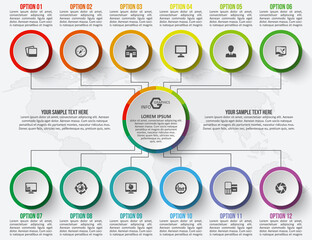 Abstract 3D Paper Infographics. Business template .Vector illustration