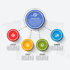 Fototapeta premium Abstract 3D Paper Infographics. Business template .Vector illustration