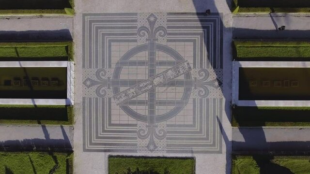 belem cultural center lisbon portugal aerial shot 4k