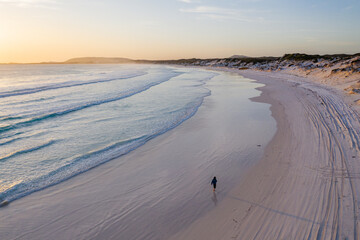 Beautiful sunset over Wharton Beach in Esperance, Western Australia. 