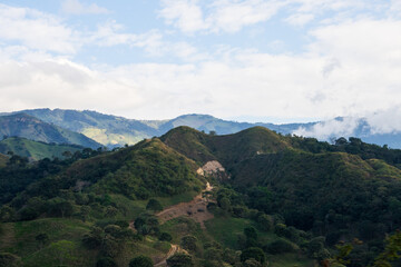 Fototapeta na wymiar Colombian mountains full of trees and bushes