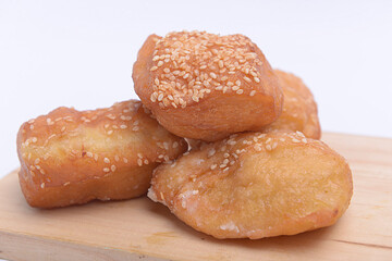 Pillow breads on cutting board