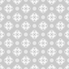 Classic off-white geometric totem vine flower porcelain textile continuous seamless background