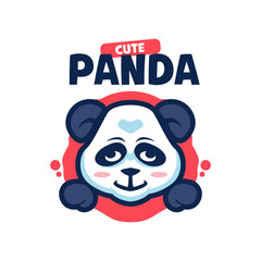 Panda Cute Cartoon Logo Templates