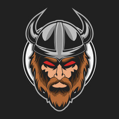 viking head evil vector illustration