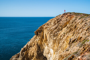 Man standing on top of the cliff in the Fitzgerald River National Park. 