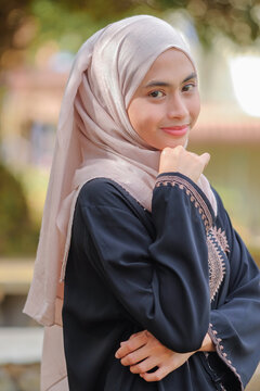 Portrait of Muslim beauty woman wearing hijab