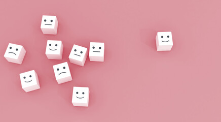 concept of social relations. 3d rendering white block.