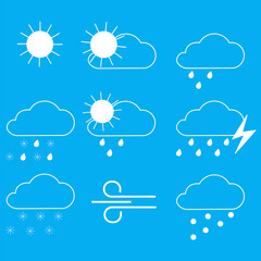 Fototapeta premium Weather, great design for any purposes. Weather forecast widget. Outline symbol. Stock image. EPS 10.