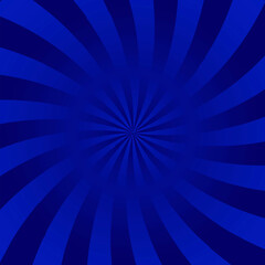 Blue spiral rays in retro style. Wave effect. Blue abstract background. Christmas vector illustration. Stock image.