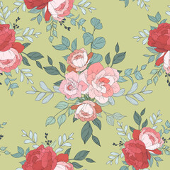 Seamless pattern design with beautiful floral