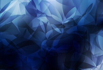 Obraz premium Dark BLUE vector gradient triangles pattern.