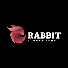 Fototapeta premium Vector Logo Illustration Rabbit Gradient Colorful Style.