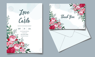 Wedding invitation card with beautiful floral