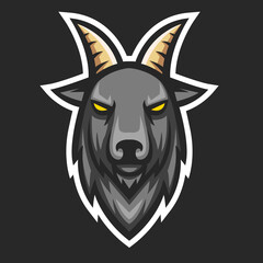 Goat head mascot logo esport vector. Goat head logo design vector.
